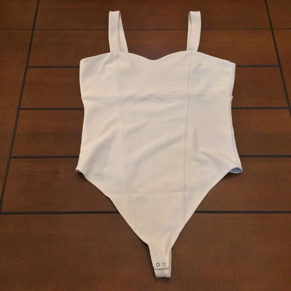 Abercrombie & fitch cream bodysuit tank blouse xl